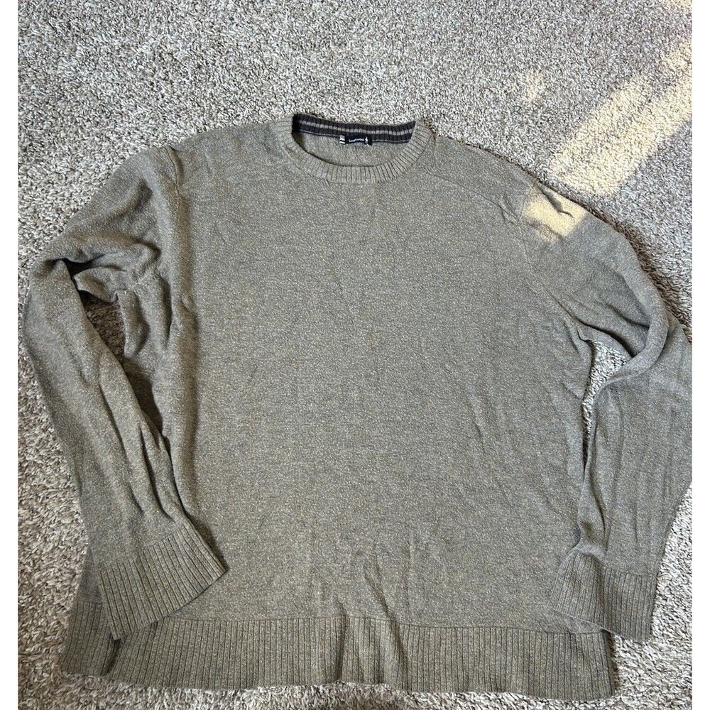 Smartwool Sweater Mens XL Brown Beige Solid Wool Crewneck Pullover